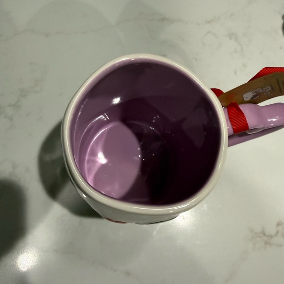 Rae Dunn & Snoopy YOU’RE JUST MY TYPE Mug with Purple Interior & 💜 shaped handle - Picture 5 of 6